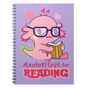 Axolotl liefde voor het lezen van Schattigee laven Notitieboek