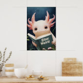 Axolotl lisant reste bizarre impression de livre m (Cuisine)