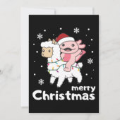 Axolotl Llama Alpaca Merry met kerstdieren Feestdagenkaart (Voorkant)