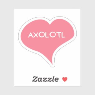 AXOLOTL Love Coeur Vinyl Sticker