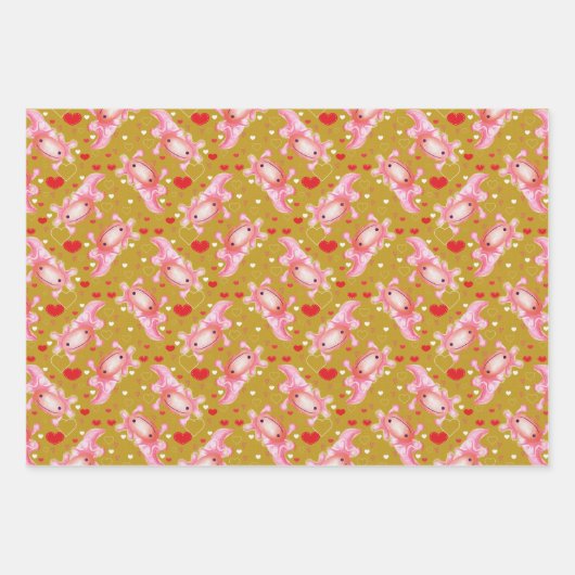 Axolotl Love Inpakpapier Vel (Voorkant 3)