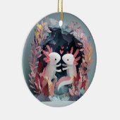 Axolotl love paper cut shadowbox diorama keramisch ornament (Rechts)