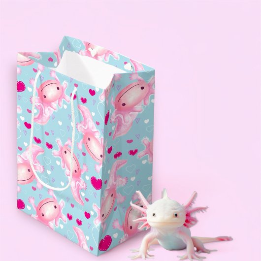 Axolotl Love roze Medium Cadeauzakje