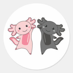 Axolotl Lovers Cute Animals for Kids Pink Classic Ronde Sticker