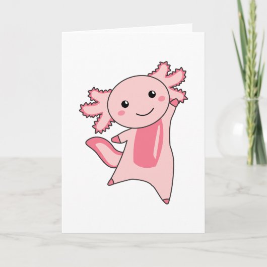 Axolotl Lovers Cute Animals for Kids Pink Kaart (Voorkant)