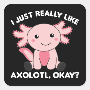Axolotl Lovers Cute Animals for Kids Pink Square S Vierkante Sticker