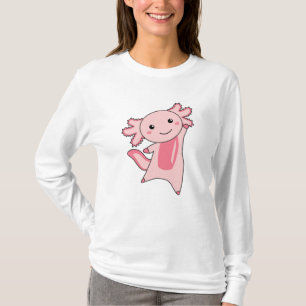 Axolotl Lovers Cute Animals for Kids Pink T-shirt