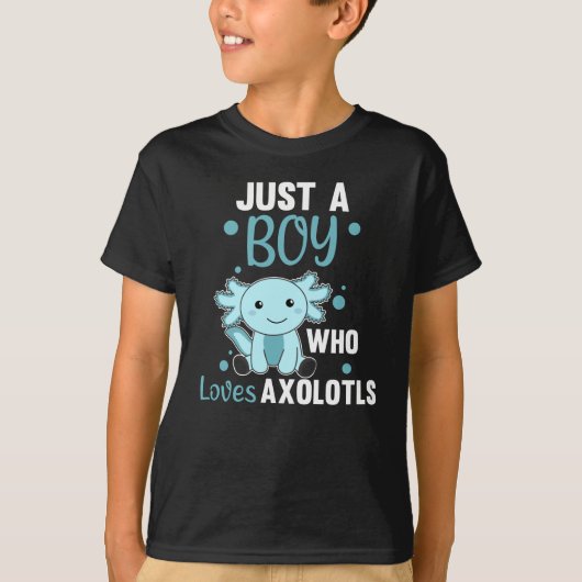 Axolotl Lovers Cute Animals voor jongens Blue T-shirt (Voorkant)