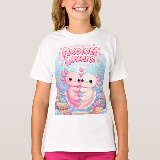 Axolotl Lovers Cute Kawaii design T-Shirt (Devant)