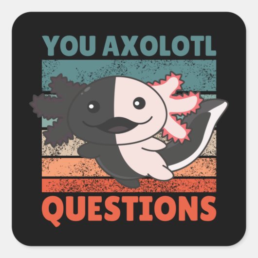 Axolotl Lovers Sweet Animals Kinder Axolotl Square Vierkante Sticker (Voorkant)