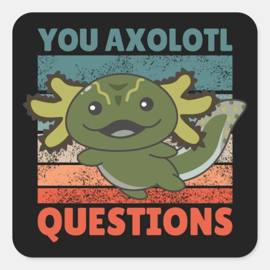 Axolotl Lovers Sweet Animals Kinder Axolotl Square Vierkante Sticker (Voorkant)