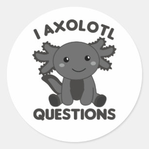 Axolotl luis zoete dieren voor kinderen Roze la Ronde Sticker