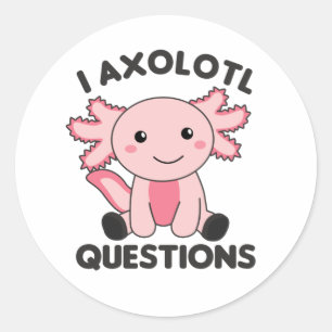 Axolotl luis zoete dieren voor kinderen Roze la Ronde Sticker