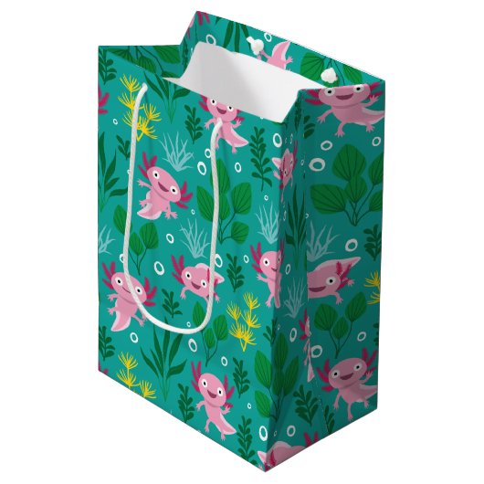 Axolotl Medium Gift Bag Medium Cadeauzakje (Voorkant Gekanteld)