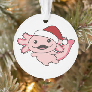 Axolotl Merry Christmas Winter Axolotl Ornament
