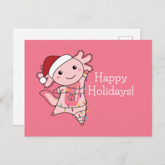 Axolotl Merry Winter Animals Axolotls Po Briefkaart (Voorkant / Achterkant)