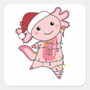 Axolotl Merry Winter Animals Axolotls Vierkante Sticker