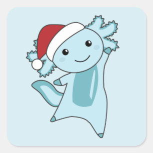 Axolotl Merry Winter Animals Axolotls Vierkante Sticker