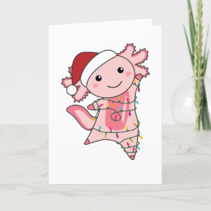 Axolotl Merry Winter Animals Feestdagen Kaart