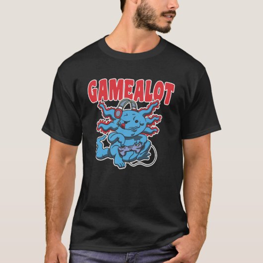 Axolotl met controller en het gezegde Gamealot T-shirt (Voorkant)