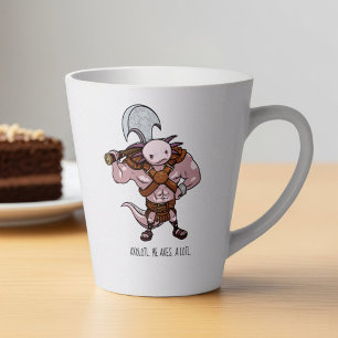 Axolotl met een bijl Gladiator krijger Kunstwerk Latte Mok