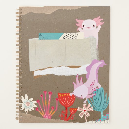 Axolotl onder water voor Axolotl Lovers Planner (Voorkant)