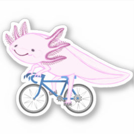 Axolotl op een fiets sticker