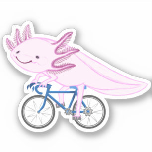 Axolotl op een fiets sticker