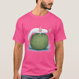Axolotl op een Mossball T-shirt