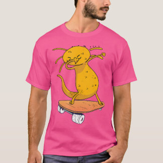 Axolotl op een skateboard grappig skateboarden Sal T-shirt