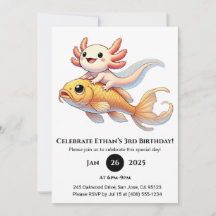 Axolotl op Koi-verjaardag Kaart