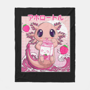 Axolotl Pastel Gothic Strawberry Milk Shake Anime  Fleece Deken