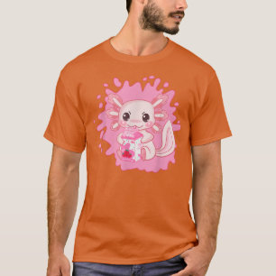 Axolotl Pastel Gothic Strawberry Milk Shake Anime T-shirt