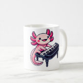 Axolotl Playing Piano Axolotls Musician Music Koffiemok (Voorkant rechts)