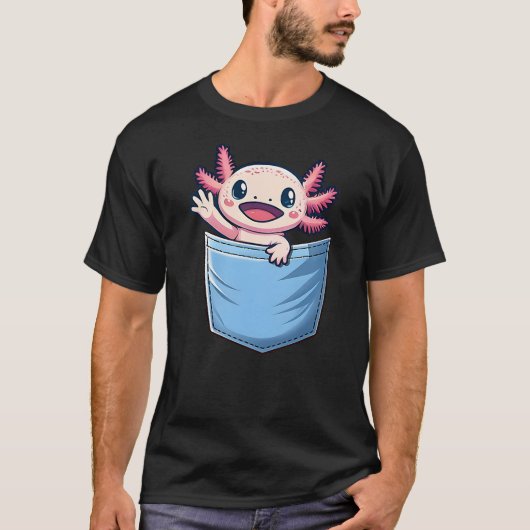 Axolotl Pocket Animal Surprise Pocket-Sized Wonder T-shirt (Voorkant)