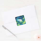 Axolotl Pond Haven Vierkante Sticker (Envelop)