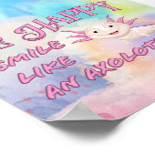 Axolotl Poster - Wees blij en glimlach (Hoek)