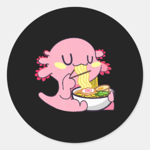 Axolotl Ramen Anime Kawaii Lovers Noodles Girls B Ronde Sticker