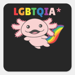 Axolotl - Regenboogvlag LGBT Pride Vierkante Sticker
