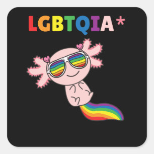 Axolotl - Regenboogvlag LGBT Pride Vierkante Sticker