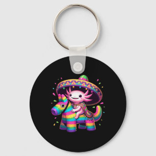 Axolotl Riding Pinata Cinco de Mayo Sombrero Ponch Sleutelhanger