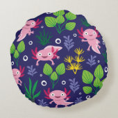 Axolotl Rond Kussen (Achterkant)
