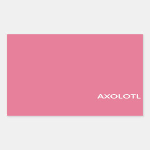 Axolotl roze kleurnaam rechthoekige sticker