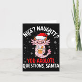 Axolotl Santa Hat Axolotl Questions Christmas Boys Kaart (Voorkant)