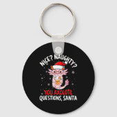 Axolotl Santa Hat Axolotl Questions Christmas Boys Sleutelhanger (Voorkant)
