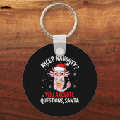 Axolotl Santa Hat Axolotl Questions Christmas Boys Sleutelhanger (Voorkant)