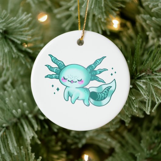 Axolotl Schattige Cute Cartoon Keramisch Ornament (Boom)