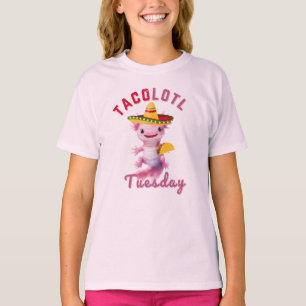 Axolotl Schattige Taco dinsdag Mexicaans roze Axel T-shirt