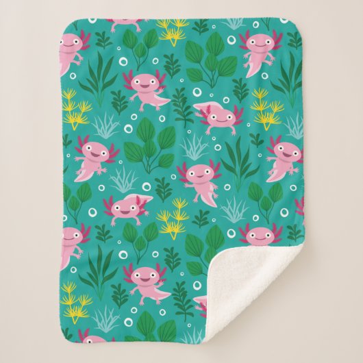 Axolotl Sherpa Blanket Deken (Voorkant)
