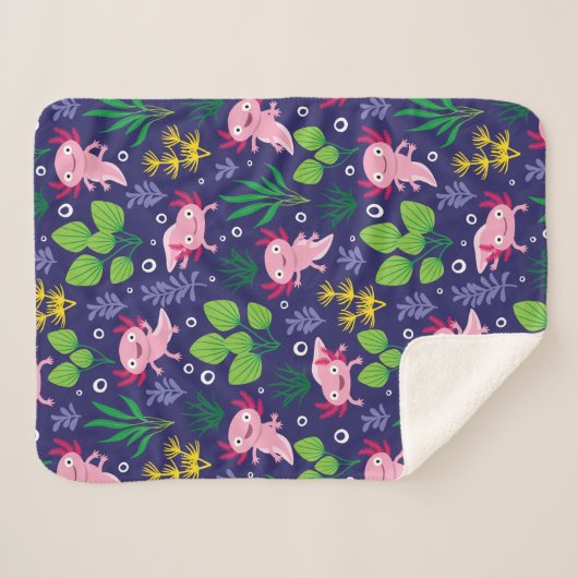 Axolotl Sherpa Deken (Voorkant (horizontaal))